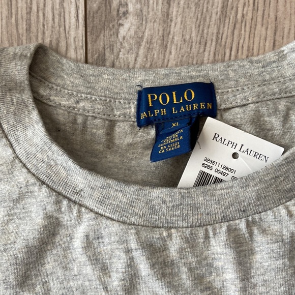 Polo Ralph  Lauren boys XL 18-20 Short sleeves TShirt Grey NWT - Picture 2 of 3